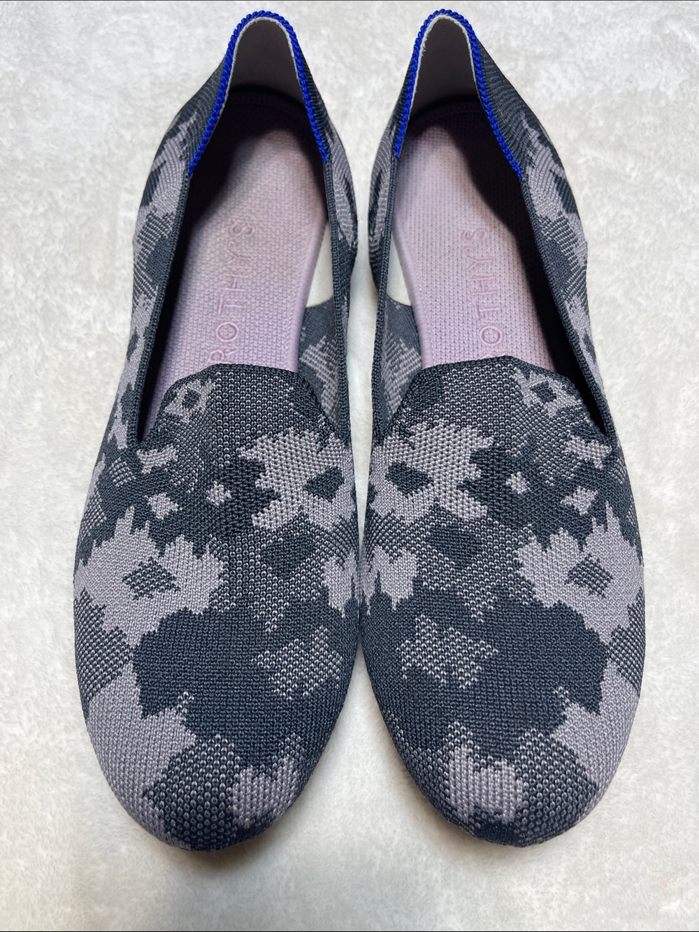 Rothy's Gray Knit Slip-On Flats Mules Size 9.5